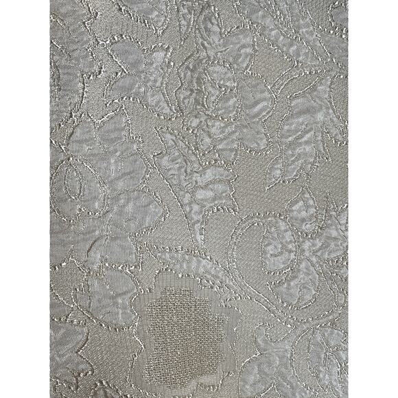 Vintage Cream High Neck Fitted Blouse Sz 4 Back Button - Picture 7 of 10